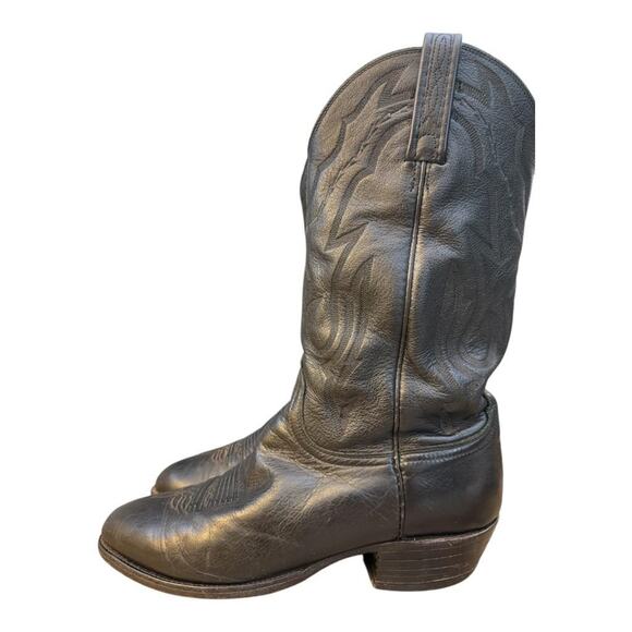 Lucchese 2000 Black Calfskin Cowboy Boot Men size 9.5 2E Wide - Picture 2 of 12